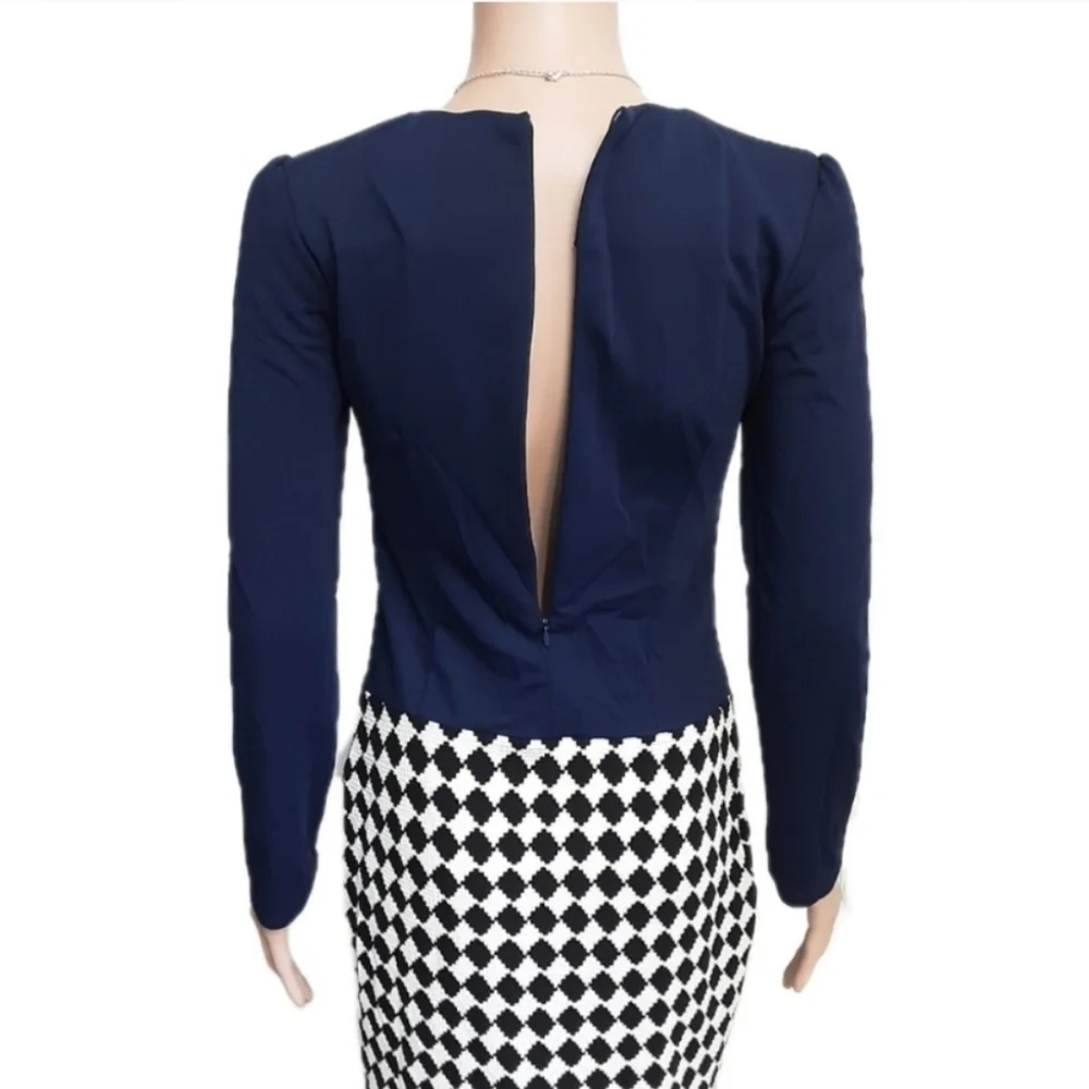 Houndstooth Formal Dress With Jacket - Picture 11 of 15